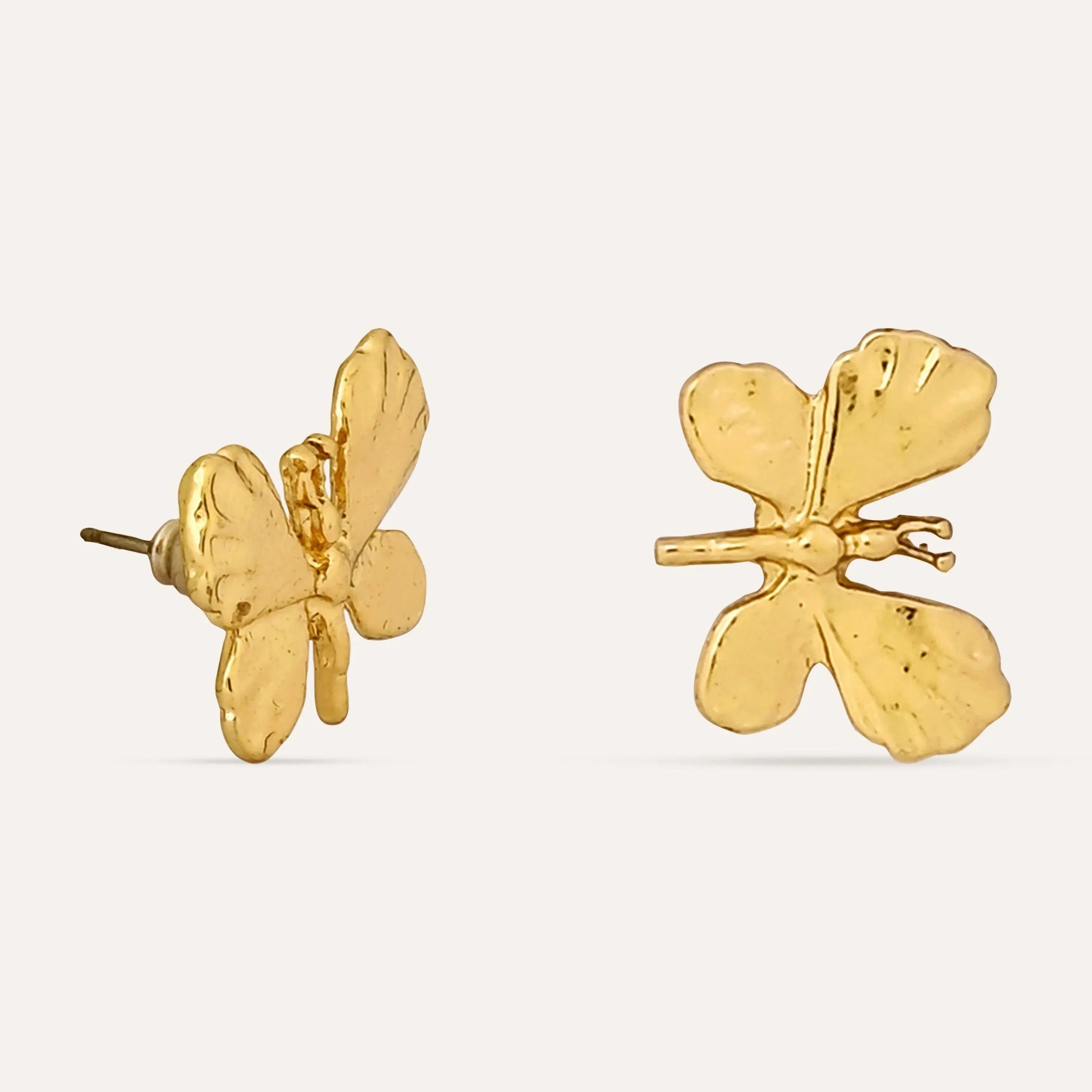 TFC Butterfly Gold Plated Stud Earrings