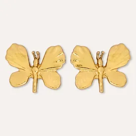 TFC Butterfly Gold Plated Stud Earrings