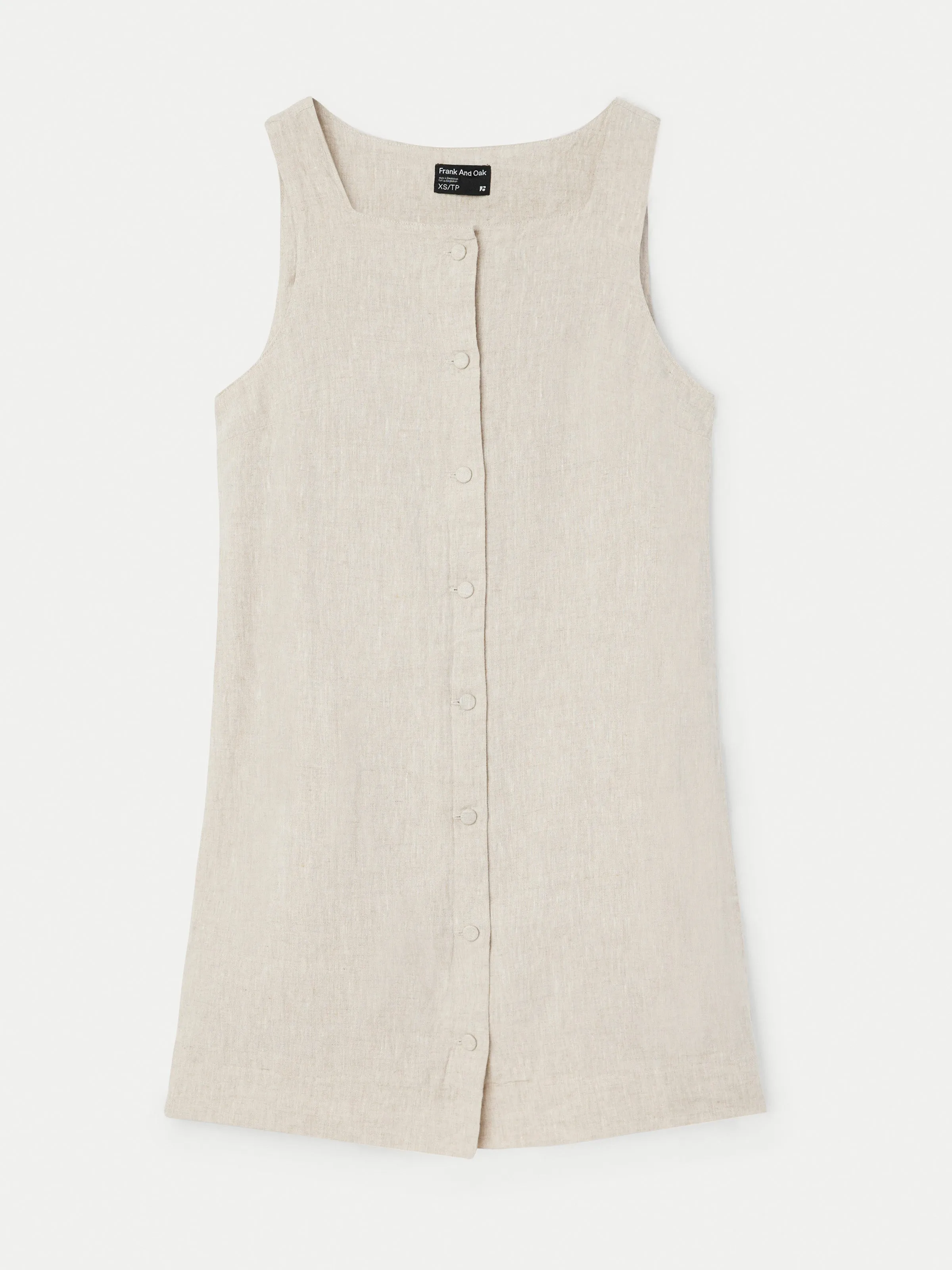 The Pinafore Linen Dress in Light Beige