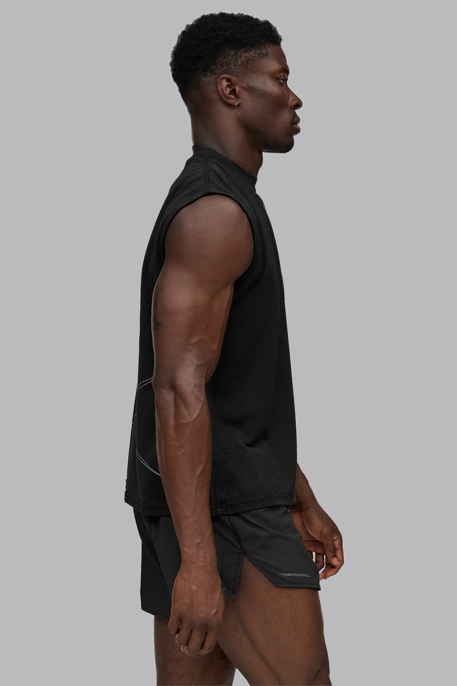 V_DRY GRAPHIC BOXY SLEEVELESS T-SHIRT - Black