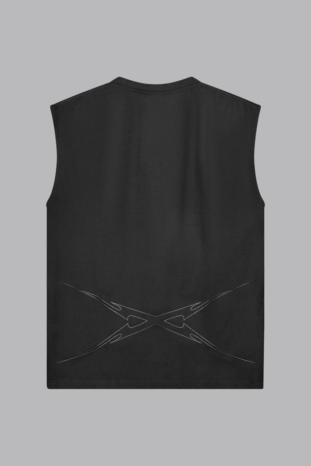 V_DRY GRAPHIC BOXY SLEEVELESS T-SHIRT - Black