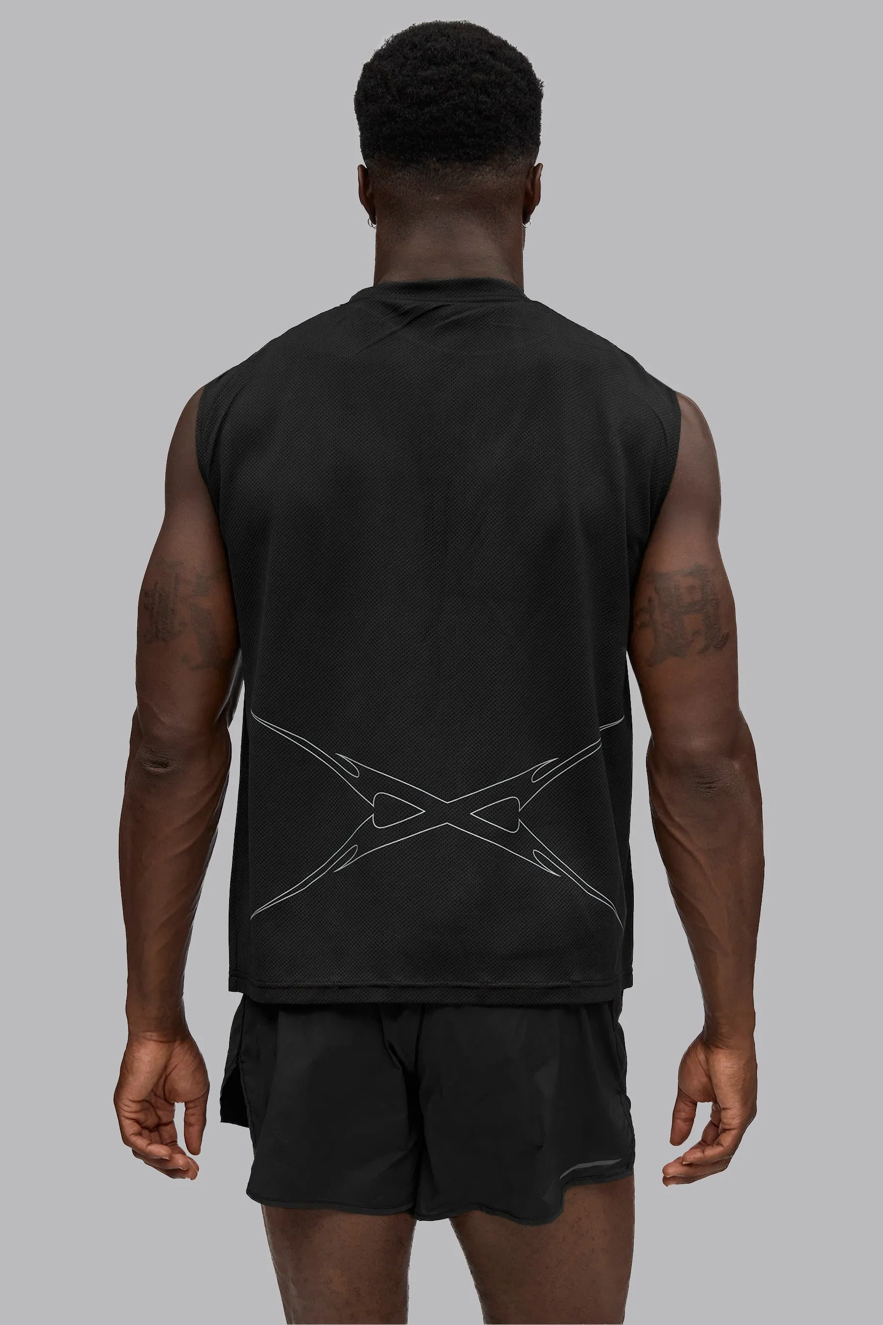 V_DRY GRAPHIC BOXY SLEEVELESS T-SHIRT - Black