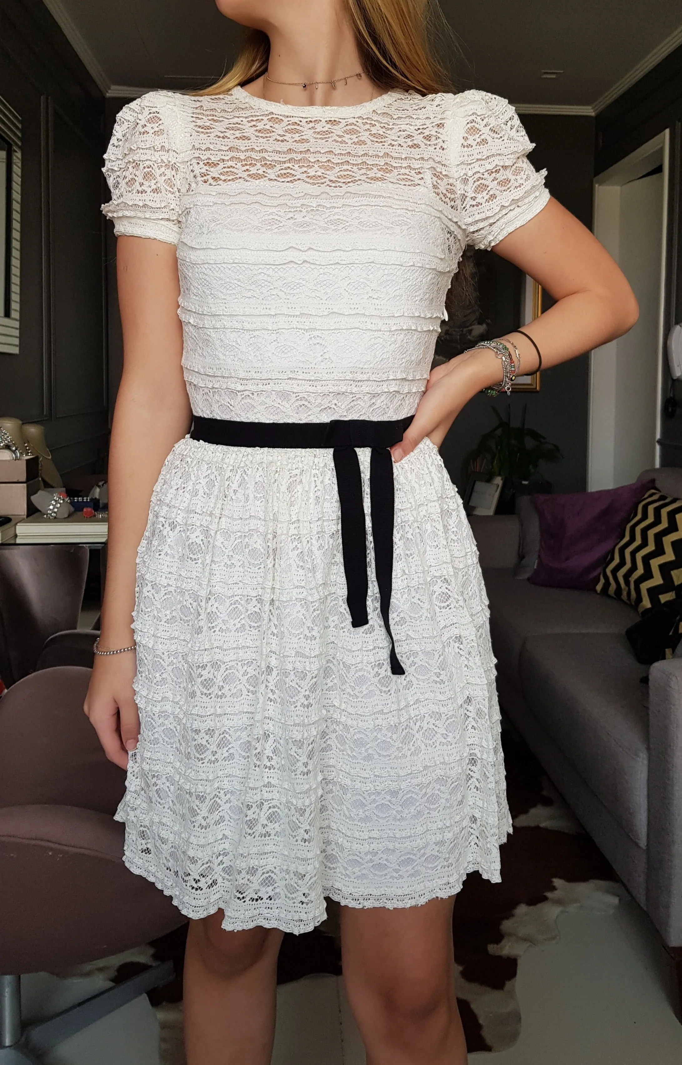 Vestido Red Valentino Renda Branco