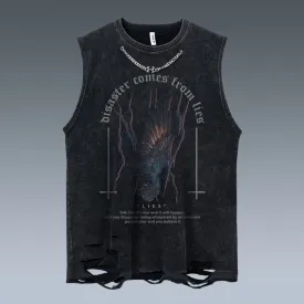 VINTAGE VEST | DISASTER COMES FROM LIES