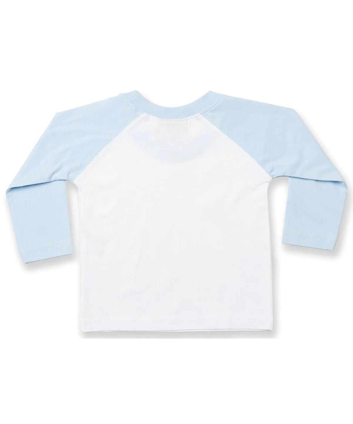 White/Pale Blue - Long sleeve baseball t-shirt