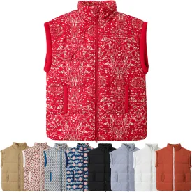 Women's Outerwear Vests Various Print Quilted Warm Cotton Loose Sleeveless Jacket