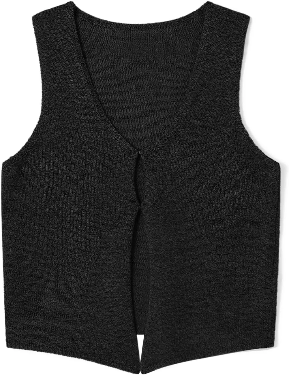 Womens Vintage Knittd Tank Y2k Vest Crop Top Sleeveless V-Neck Open Front Button Crochet Knit Vests Versatile Tops