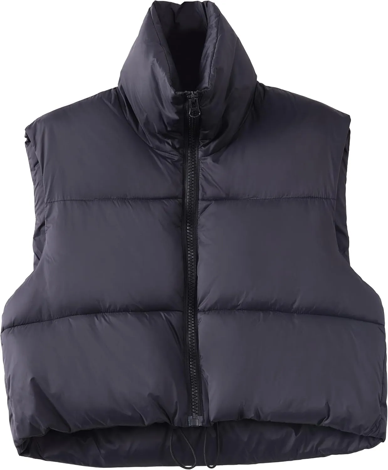YSW Women's Cropped Puffer Vest Winter Warm Lightweight Sleeveless Outerwear Vests Stand Collar Padded Gilet